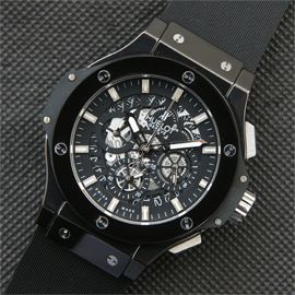 HUBLOT アエロバン クォーツ搭載 クロノグラフ 革ベルト デイト表示