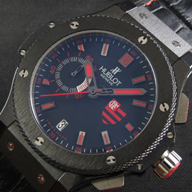 HUBLOT ビッグバン 赤インデックス ブルー文字盤 短納期