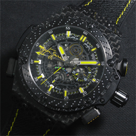 HUBLOT キングパワー アイルトンセナ Asian 7750搭載 自動巻き ブラック クロノグラフ
