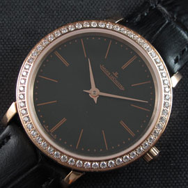 JAEGER-LECOULTRE マスター Swiss RONDA クォーツ搭載 ブラック革ベルト 優良店