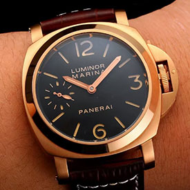 PANERAI PAM00111 ルミノール マリーナ ピンクゴールド 6497搭載 スモールセコンド 質感完璧