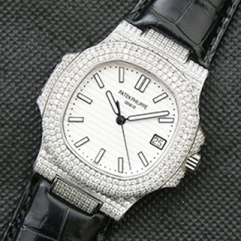 PATEK PHILIPPE ノーチラス ブラック革バンド 紳士専用 PATEK PHILIPPE ノーチラス ブラック革バンド 紳士専用