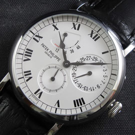 PATEK PHILIPPE デイ/デイト ブラック革ベルト 高級腕時計