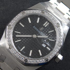 AUDEMARS PIGUET ロイヤルオーク 34mm 全面ダイヤベゼル 904ステンレス 高級感 AUDEMARS PIGUET ロイヤルオーク 34mm 全面ダイヤベゼル 904ステンレス 高級感