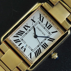 CARTIER タンクアングレーズ クォーツ搭載