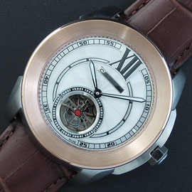 CARTIER カリブル ドゥ Asian 21600振動 自動巻き クロノメーター ホワイト 優良技術