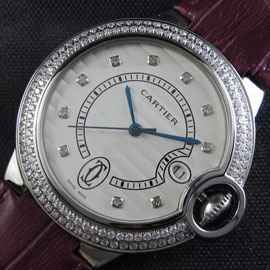 CARTIER バロンブルー バケットダイヤ文字盤 レディース