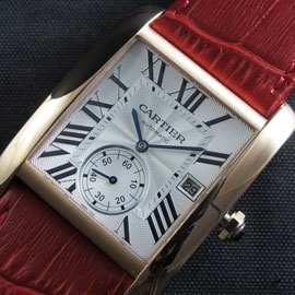 CARTIER タンクアングレーズ イエローゴールド ホワイト文字盤 薄型