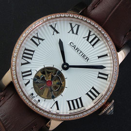CARTIER ロトンド ドゥ ホワイトストライプ文字盤 実物写真掲載