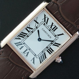 CARTIER タンクアングレーズ クォーツ搭載 ホワイト クロノメーター 革バンド 優れた品質