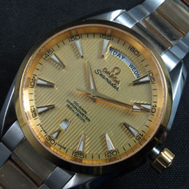 OMEGA シーマスター アクアテラ Asian ETA搭載 ゴールド文字盤 夜光 OMEGA シーマスター アクアテラ Asian ETA搭載 ゴールド文字盤 夜光