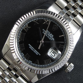 ROLEX デイトジャスト ブラック文字盤 ローマ数字 安心 ROLEX デイトジャスト ブラック文字盤 ローマ数字 安心