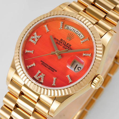 ROLEX 128238 デイデイト 36mm カーネリアン 新着